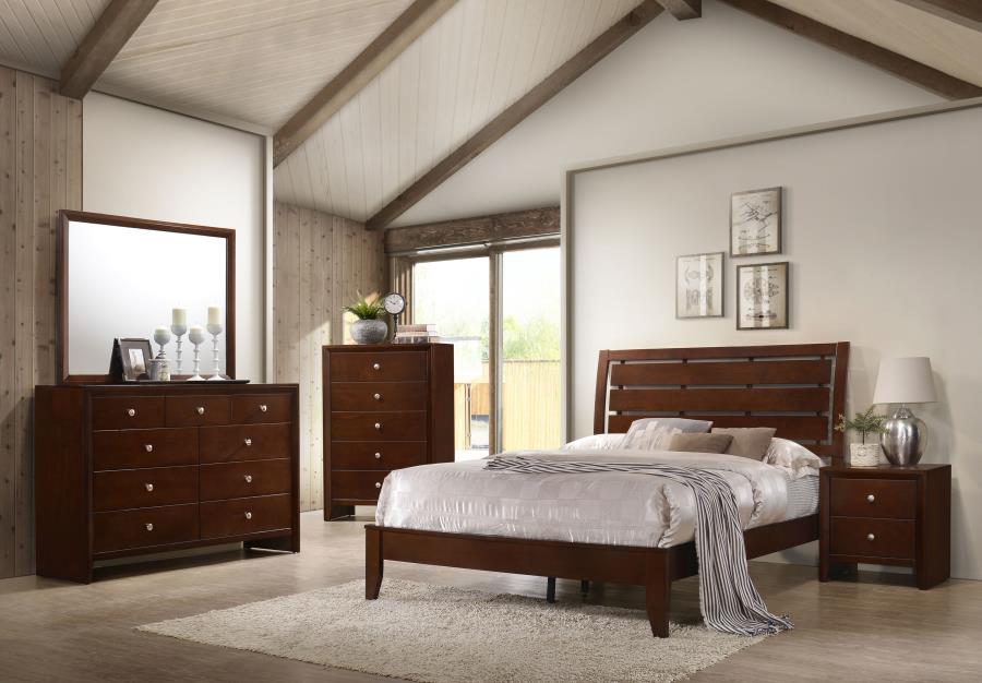 Queen Panel Bed in Rich Merlot - HER Home Design Boutique